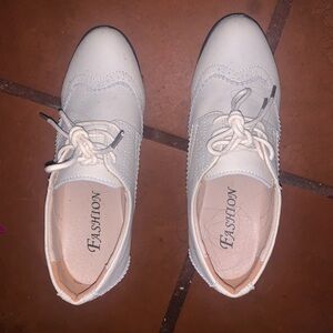 DADAWEN Women's Classic T-Strap Platform Mid-Heel Square Toe Oxfords Dress Shoes